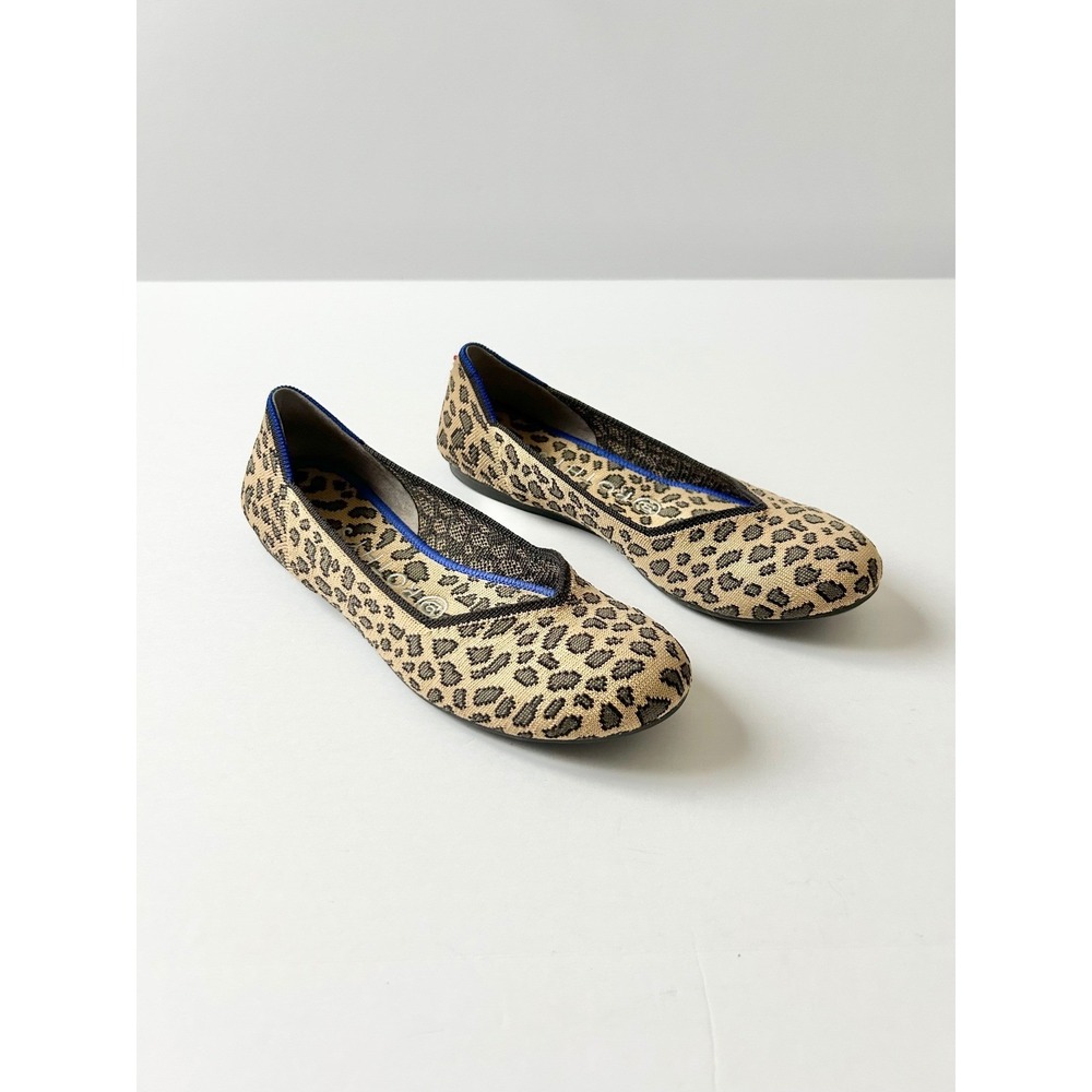 Rothy's The Flat Leopard Print Knit Ballet Flats Size 7.5